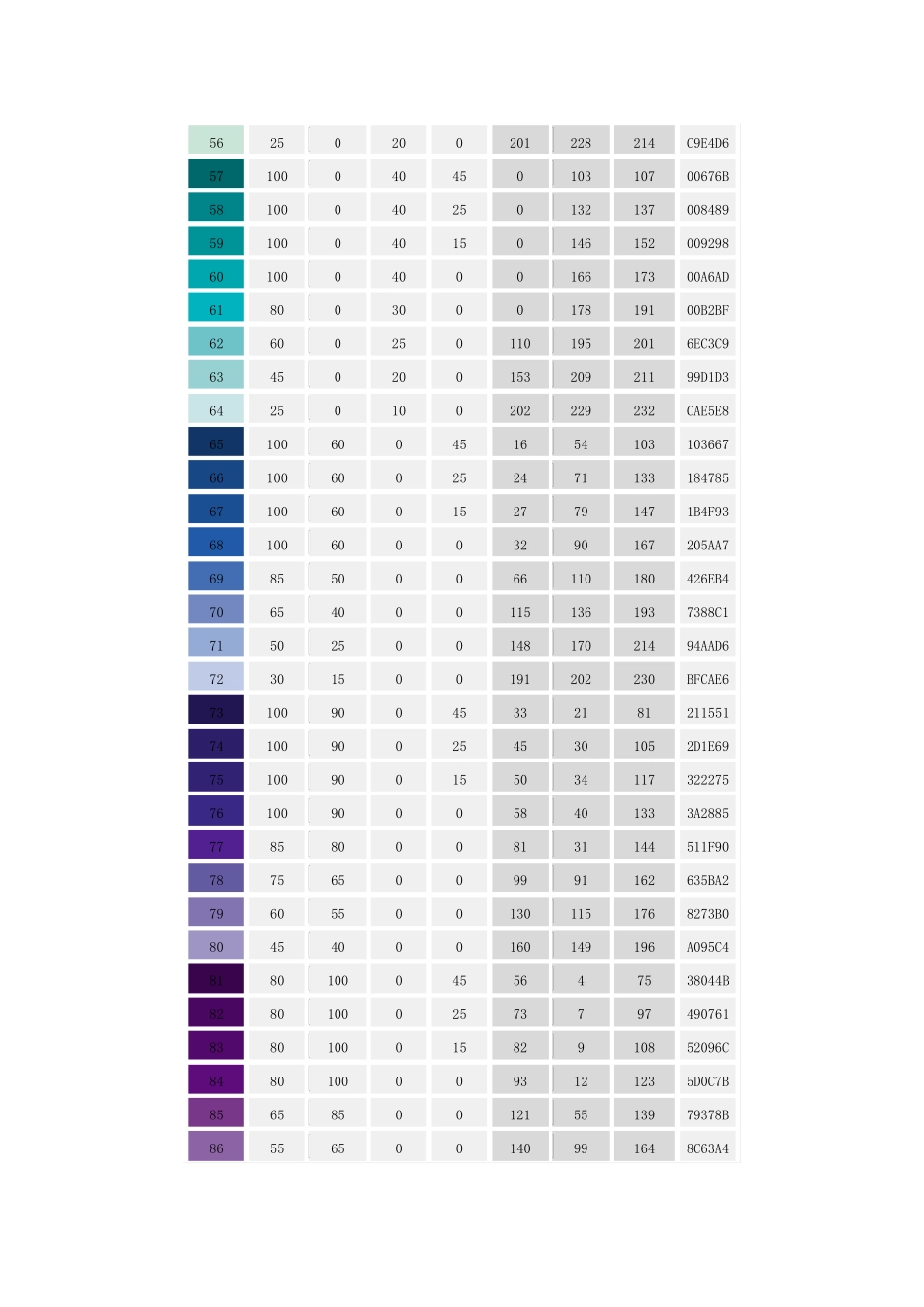 色彩表RGB色彩对照表_第3页