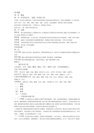 艺术学基础知识(美术篇)核心笔记
