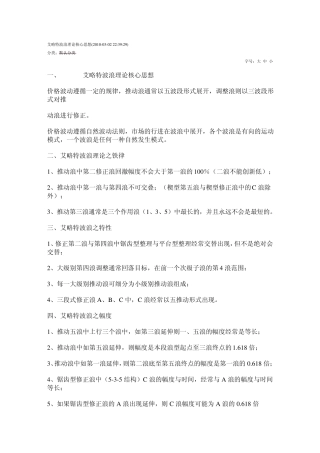 艾略特波浪理论核心思想