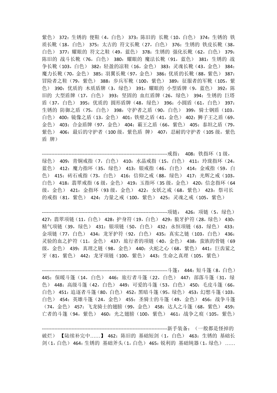 艾诺迪亚4全物品代码_第3页