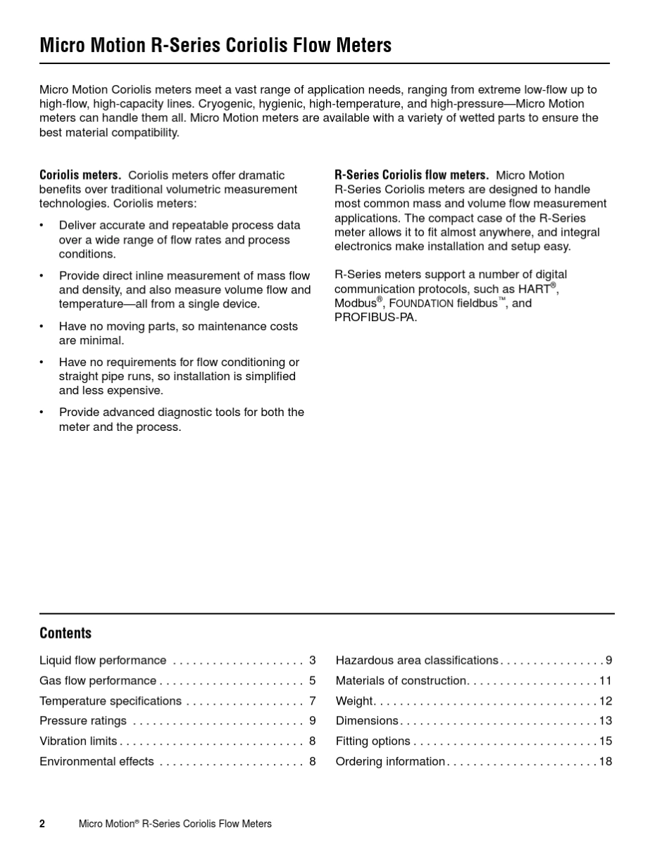 艾默生高准R型质量流量计说明书_第2页