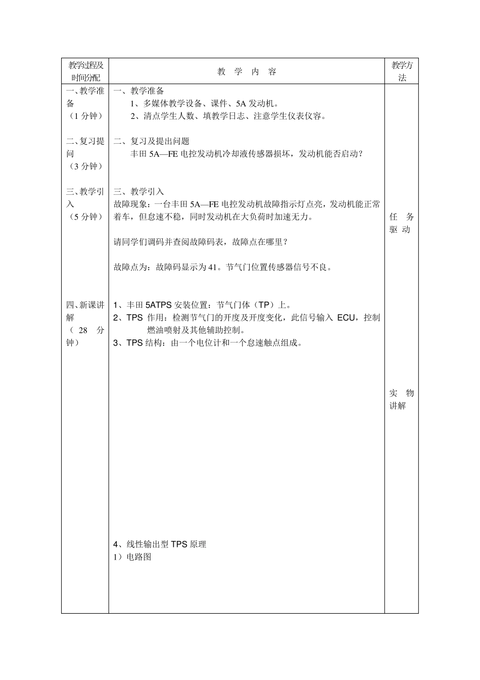节气门位置传感器的工作原理与检修授课教案_第3页