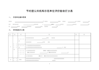 节约型公共机构示范单位评价验收打分表