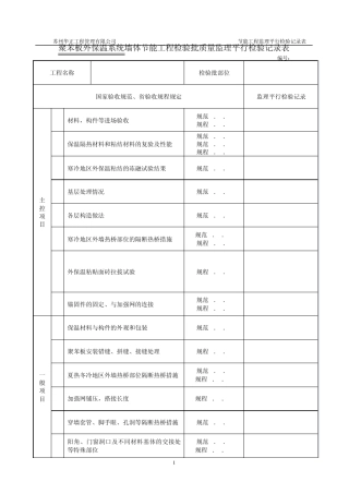 节能工程检验批质量监理平行检验验收表