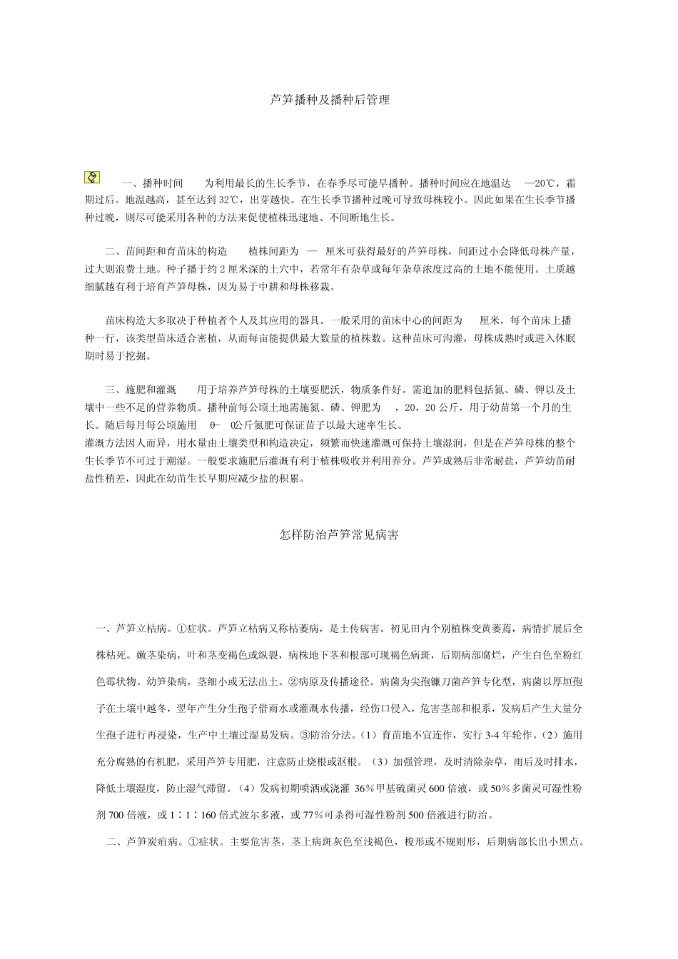 芦笋播种及播种后管理_第1页
