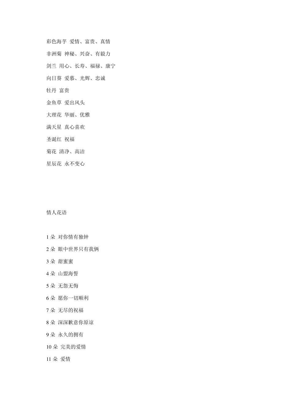 花朵物语→史上最全的花语_第2页