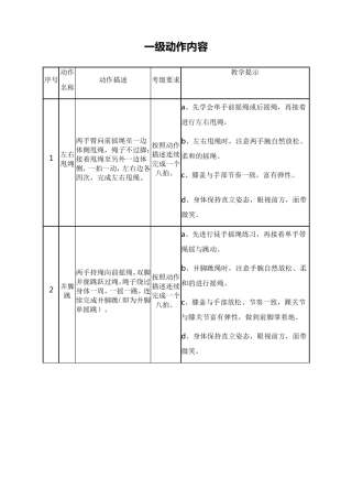 花样跳绳一级动作内容