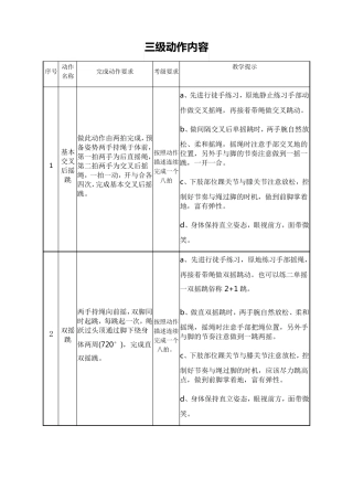 花样跳绳三级动作内容