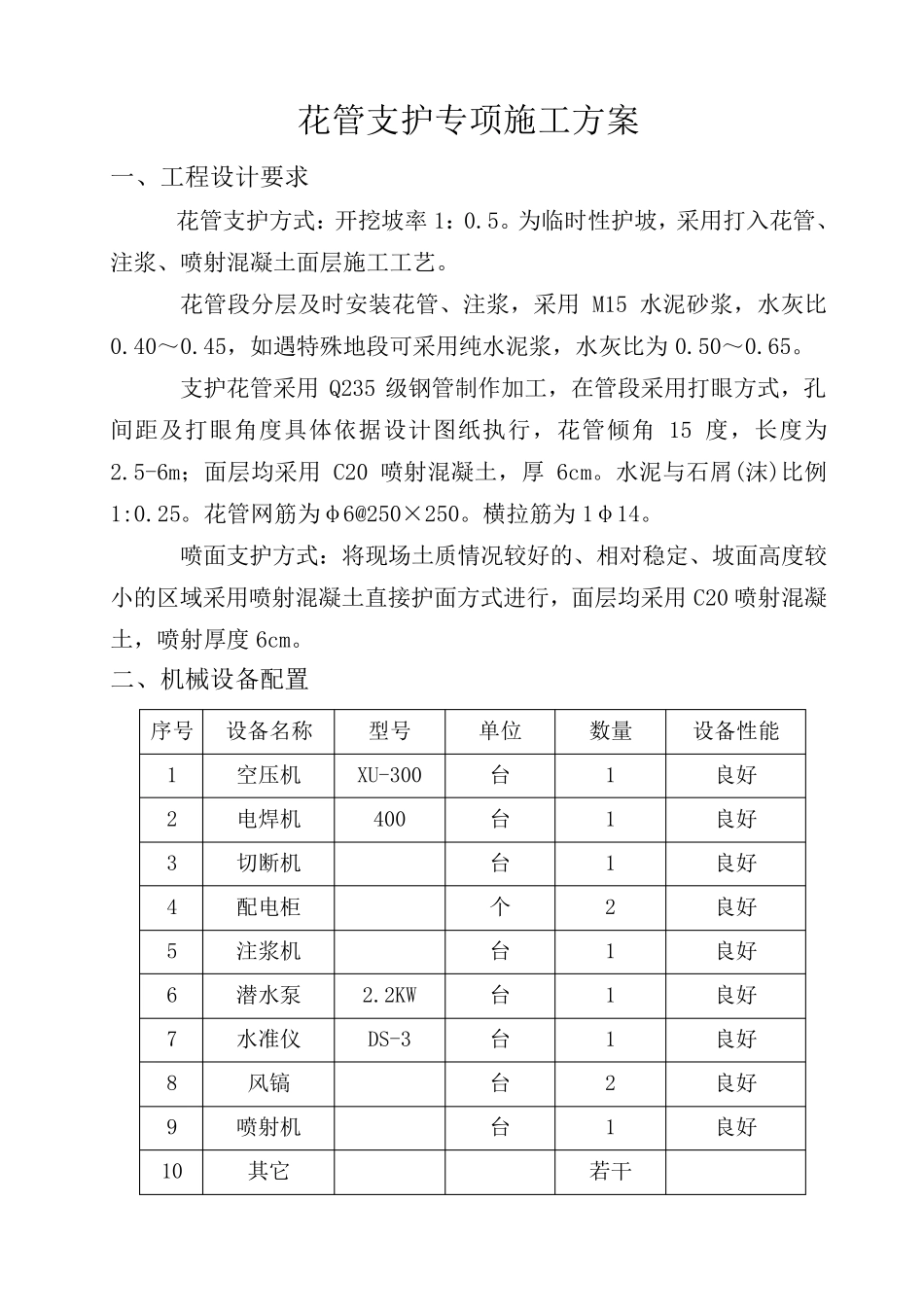 花管支护专项方案_第1页