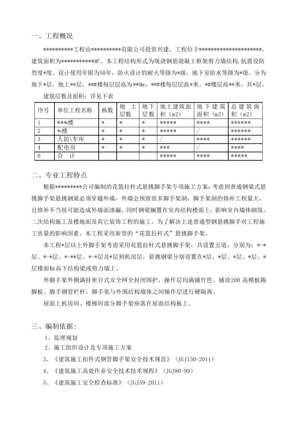 花篮拉杆式悬挑脚手架__工程施工安全监理细则_第2页