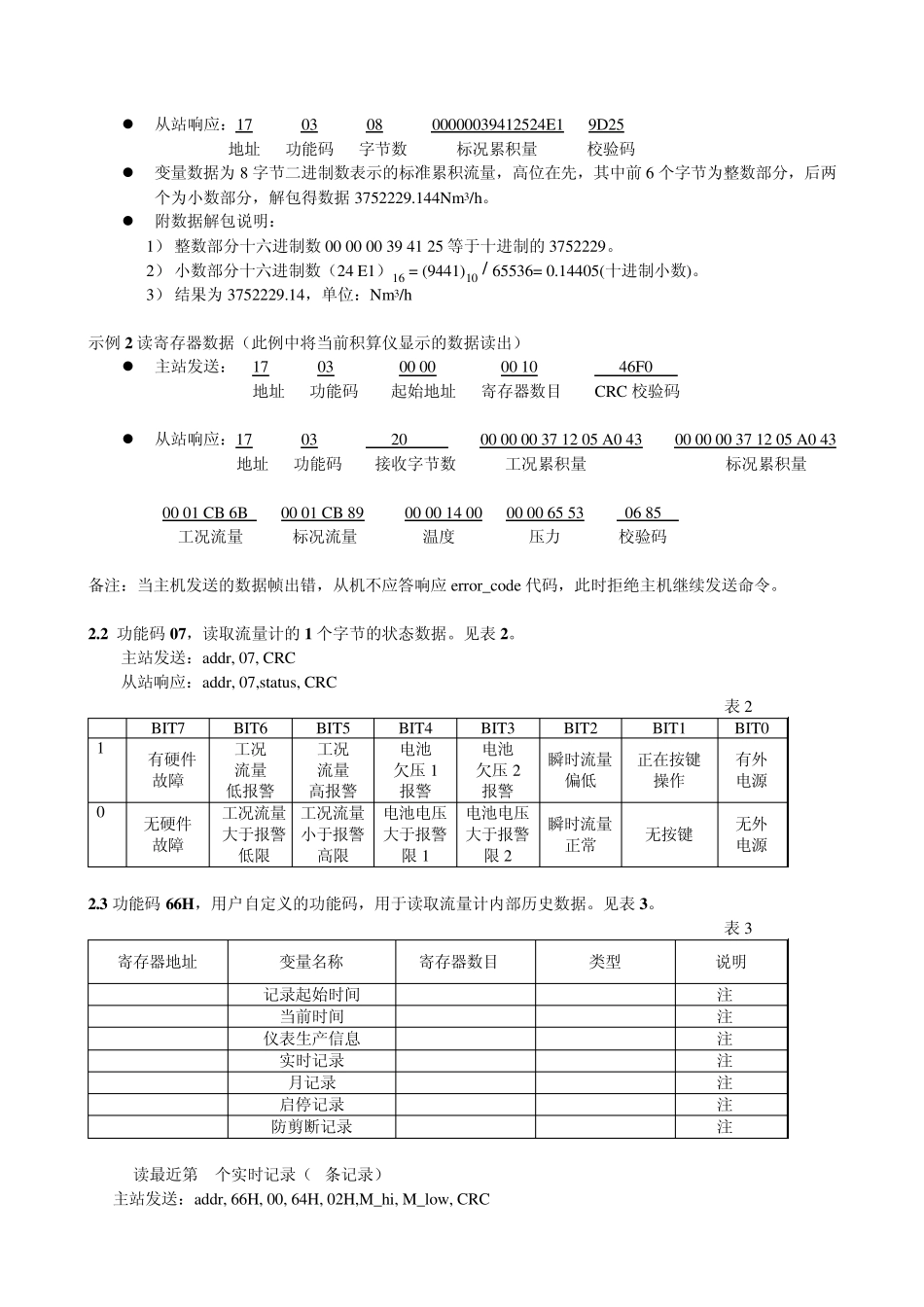 苍南仪表流量计Modbus通信协议V1.2_第2页