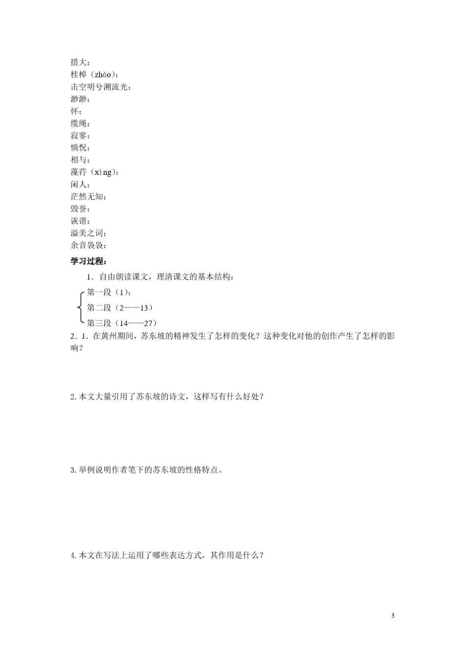 苏东坡传教学案_第3页