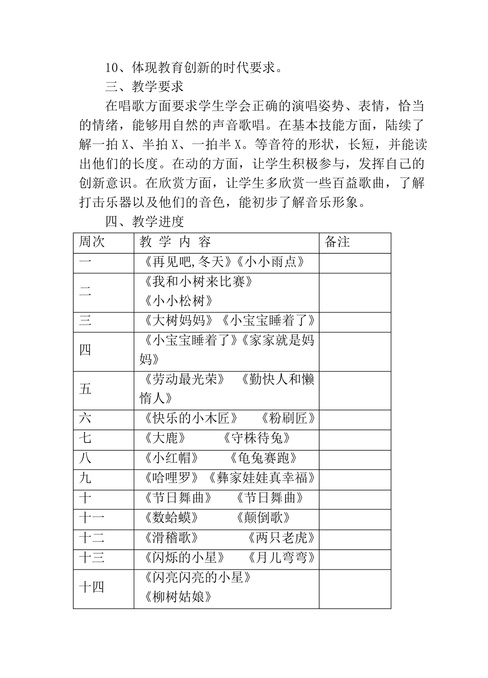 苏少版16年级下册音乐教学计划及进度表_第2页