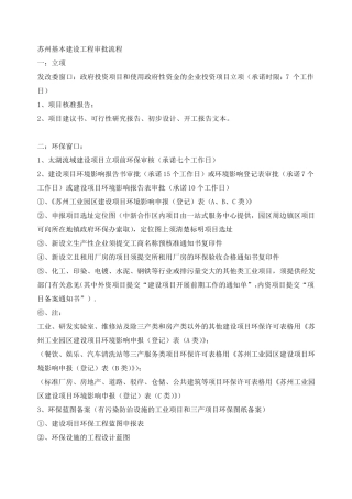 苏州园区基本建设审批流程