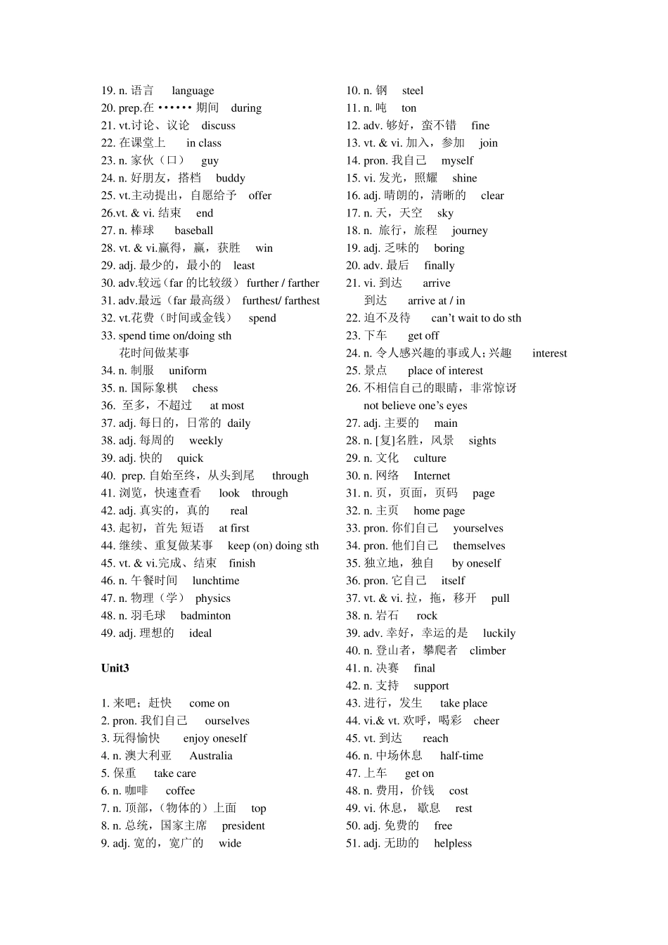 苏教版(译林版)八年级英语单词表(上册)_第2页