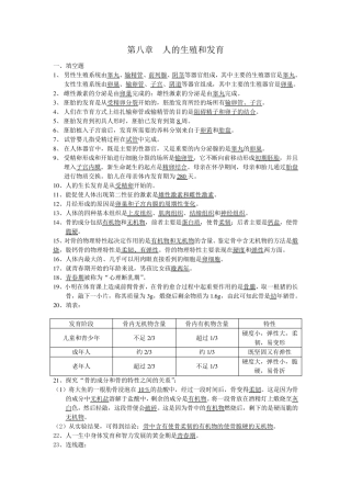 苏教版七年级下册生物复习资料