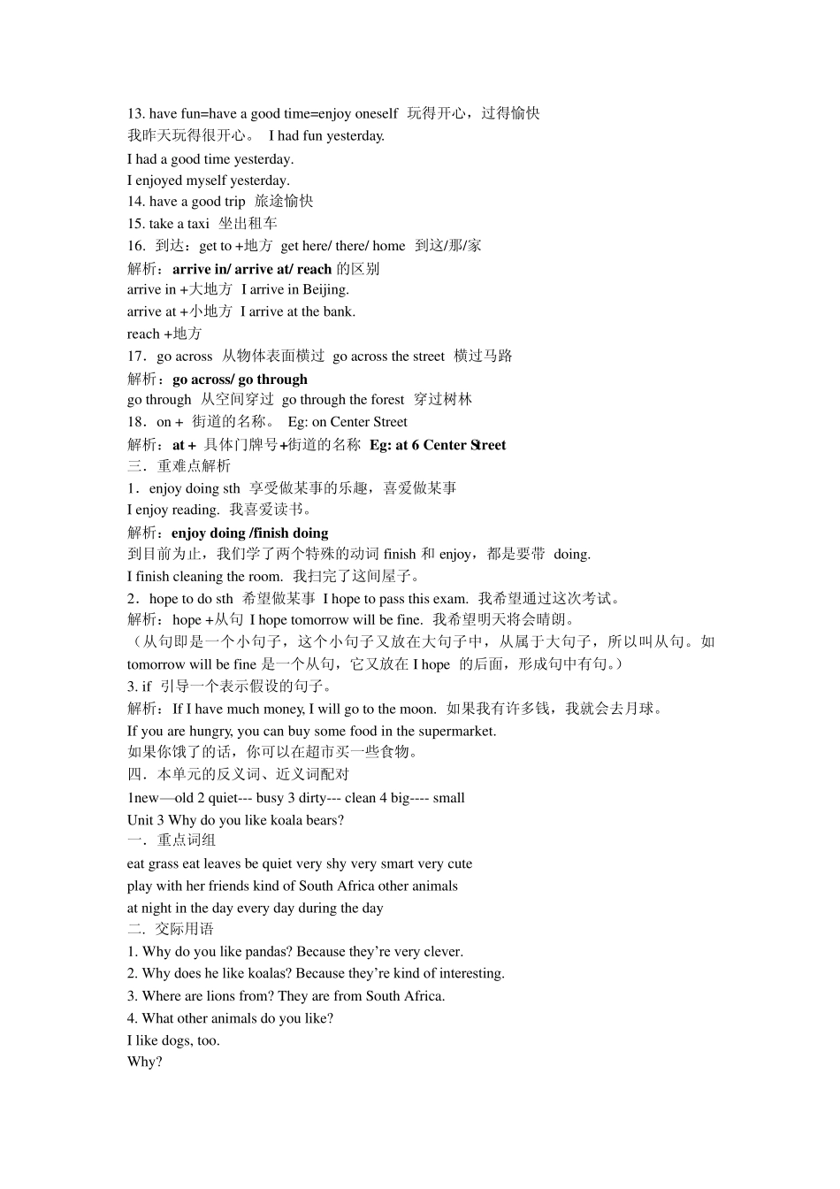 苏教版七年级下册英语重难点解析_第3页