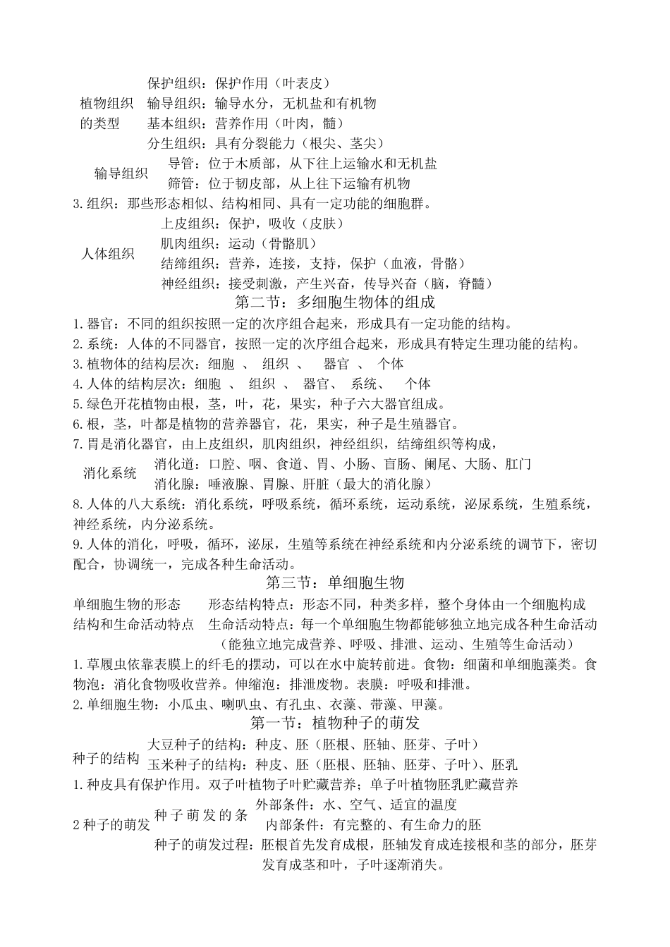 苏教版七年级生物上册知识点_第3页