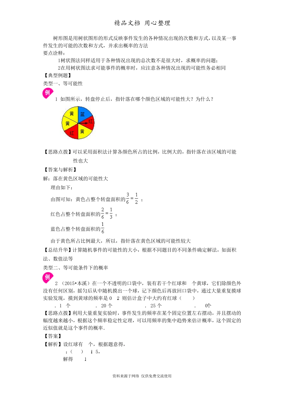 苏教版九年级上册数学[等可能条件下的概率知识点整理及重点题型梳理]_第2页