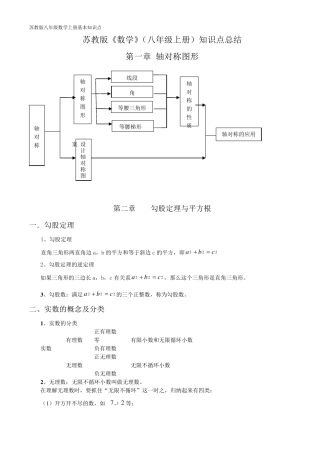 苏教版八年级上数学知识点总结