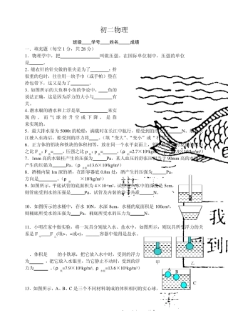 苏教版八年级物理