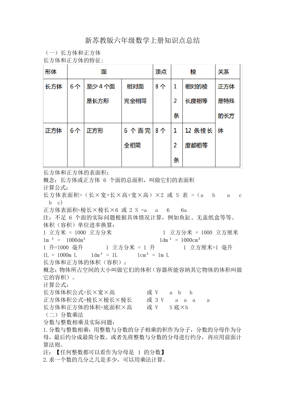 苏教版六年级上册数学知识点_第1页