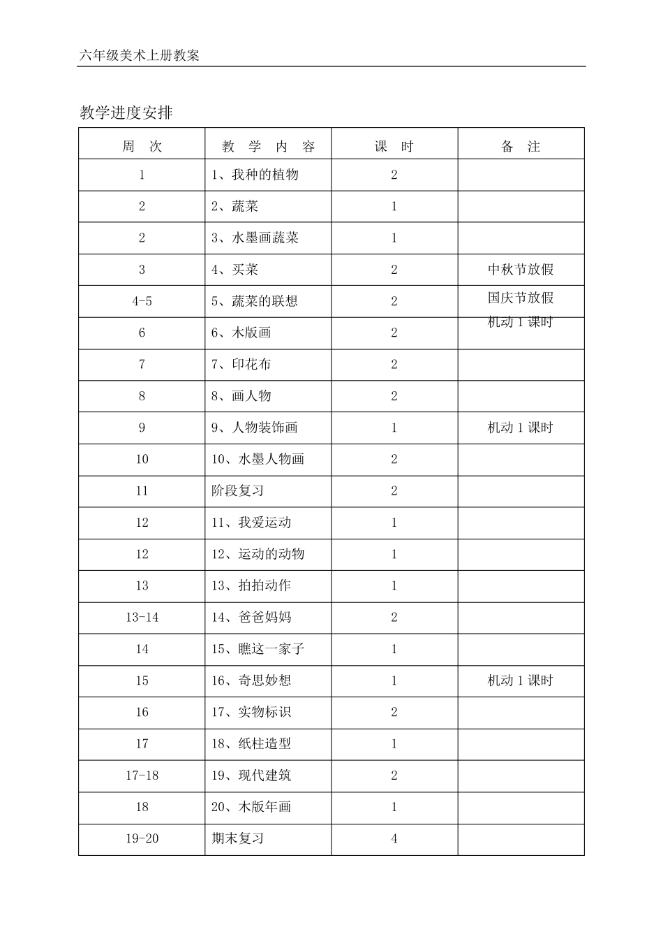 苏教版六年级上册美术全册教案含教学计划_第3页