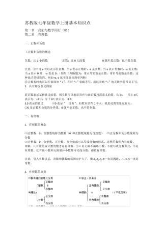 苏教版初一数学上册知识点大全