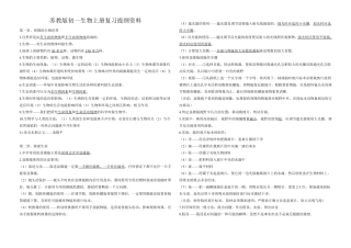 苏教版初一生物上册复习知识点提纲