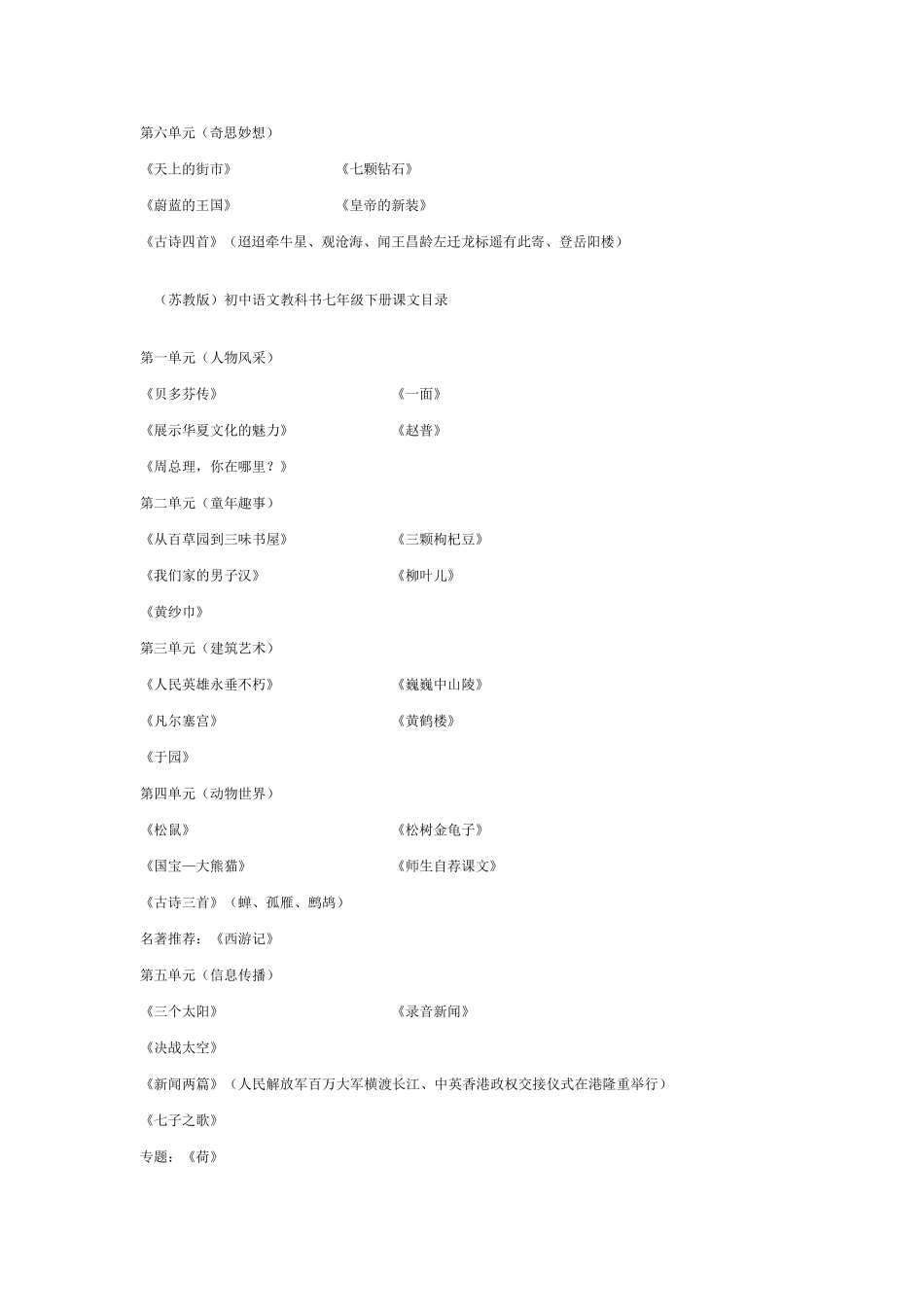 苏教版初中语文目录_第2页