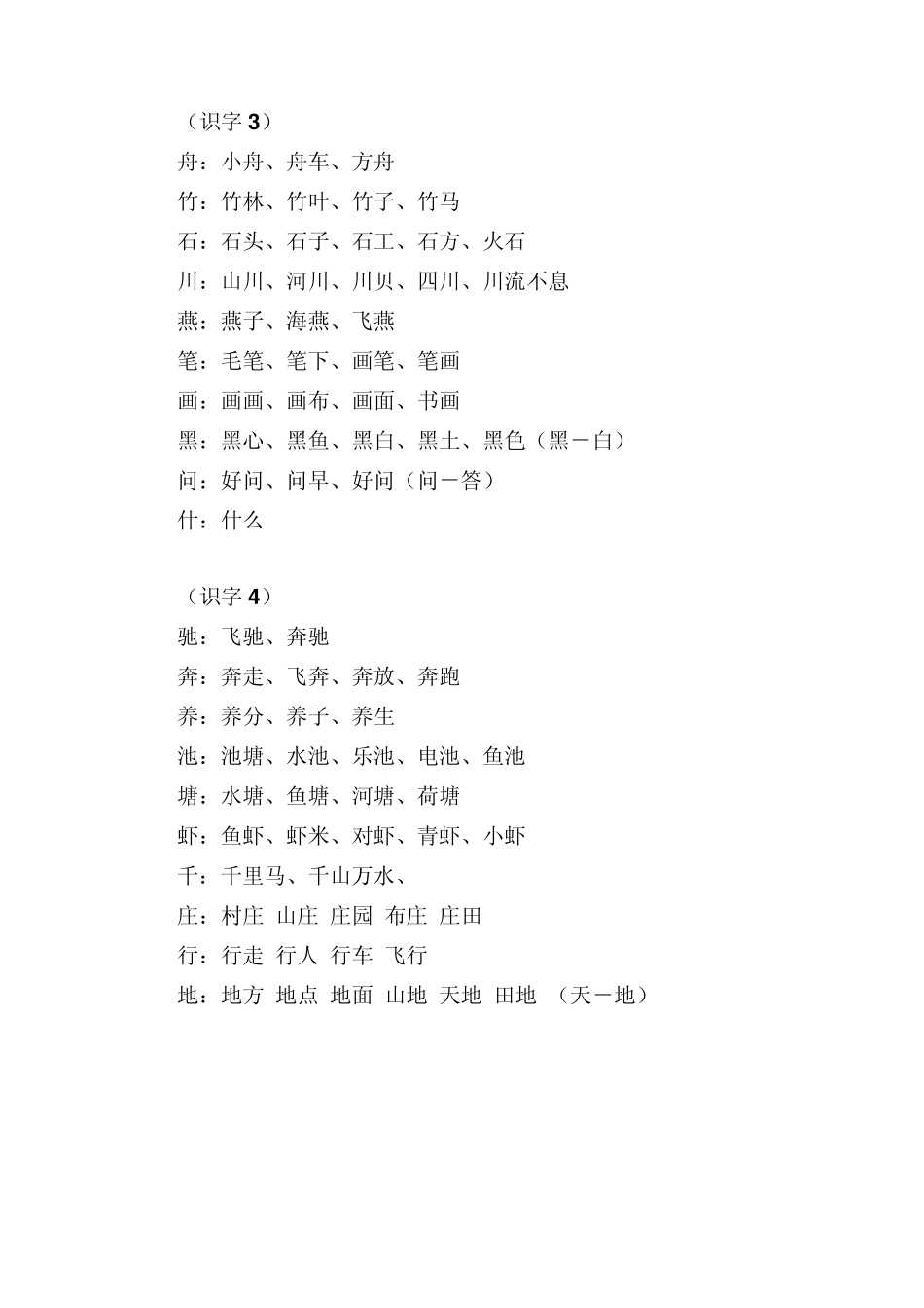 苏教版小学一年级语文下册生字表组词表_第2页