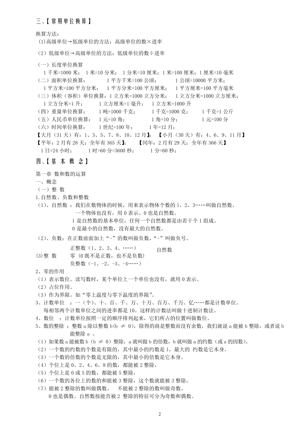 苏教版小学六年级(下册)数学毕业总复习知识点概括归纳_第3页