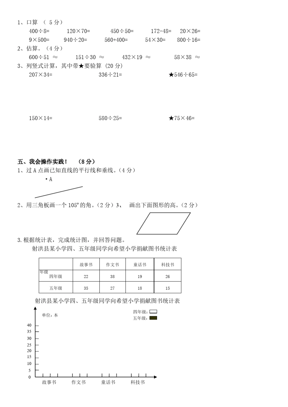 苏教版小学数学四年级上册期末试卷(9套)_第2页