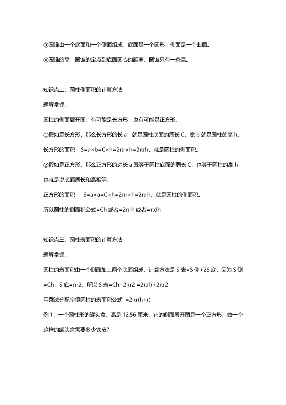 苏教版数学六年级下册期中知识点汇总复习_第2页