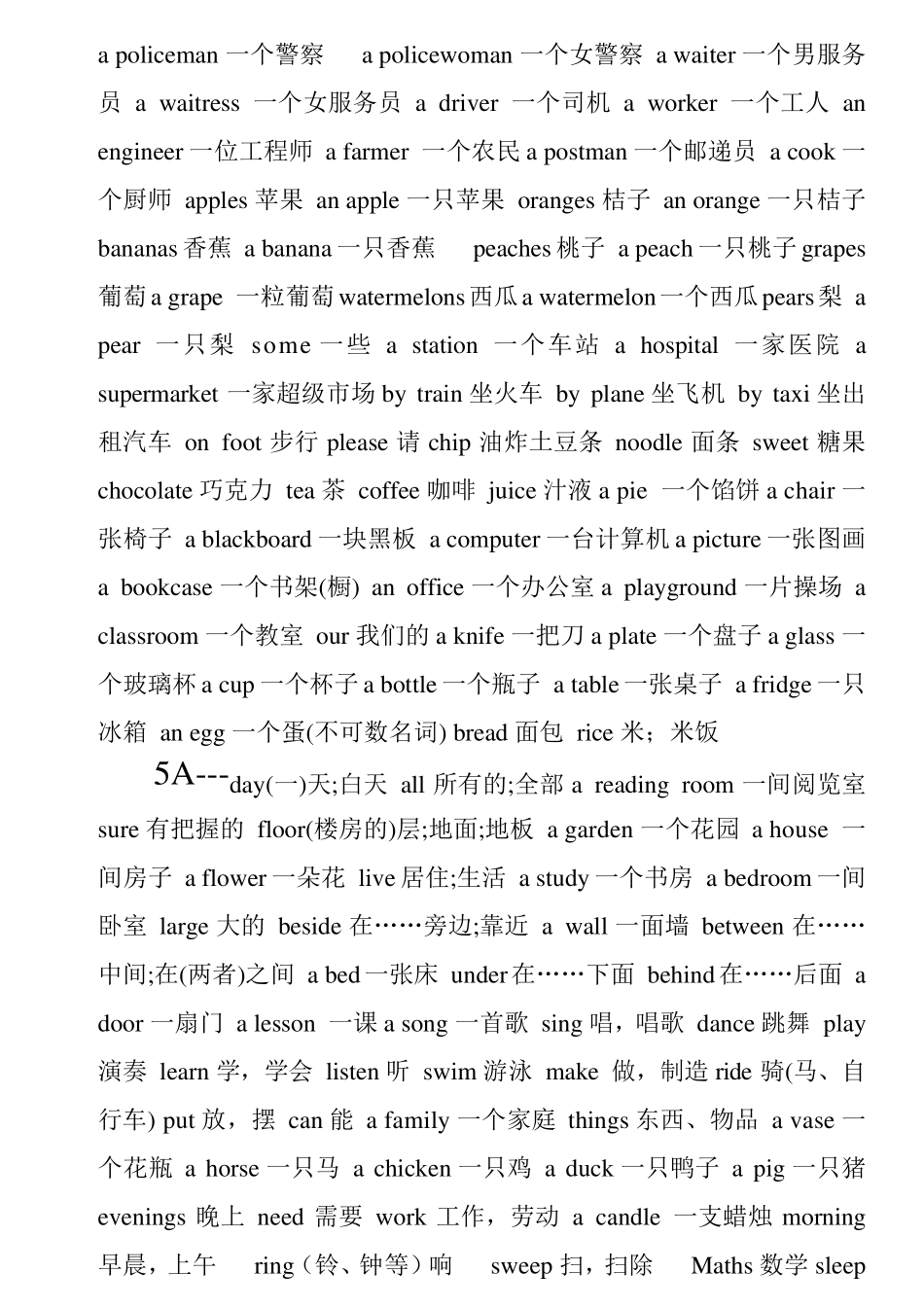 苏教版牛津小学英语词汇汇总_第3页