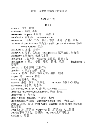 苏教版高中英语词汇(单元)