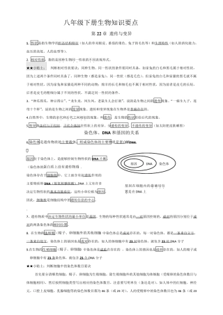 苏科版八年级下册生物知识点汇总