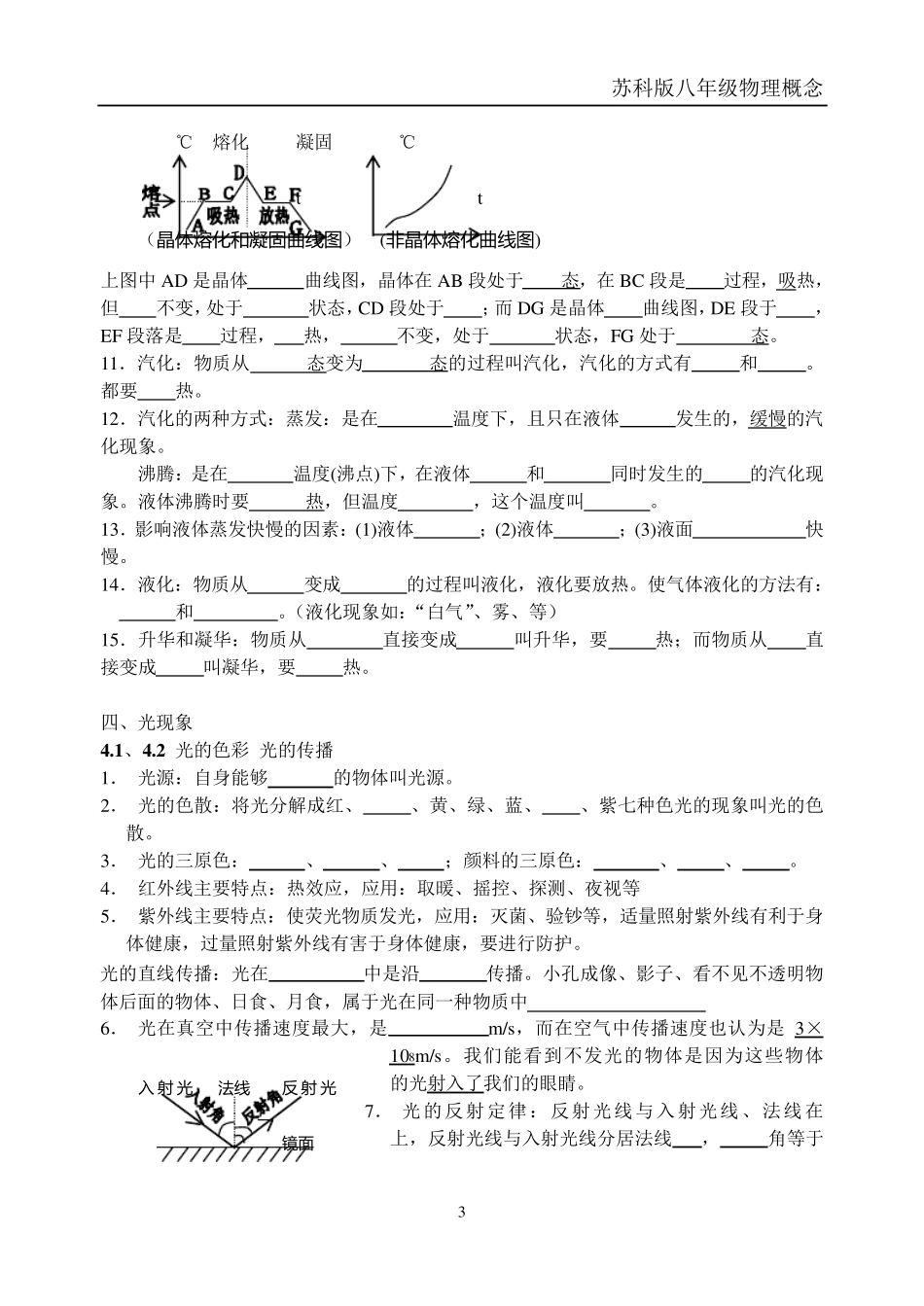 苏科版八年级物理概念公式复习_第3页