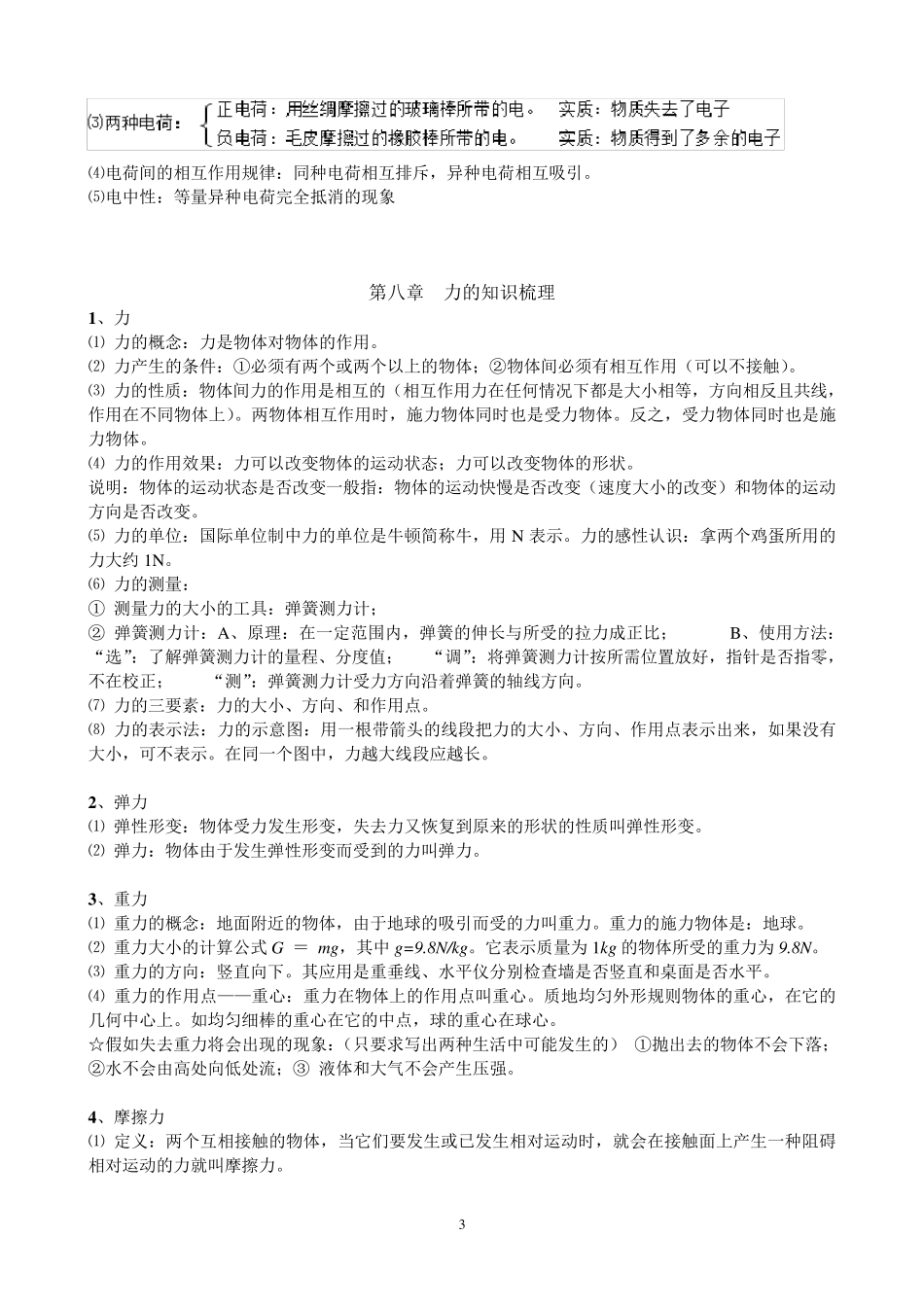 苏科版物理八下知识点梳理_第3页