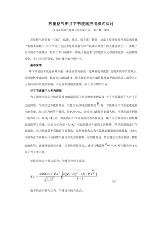 苏里格节流器应用