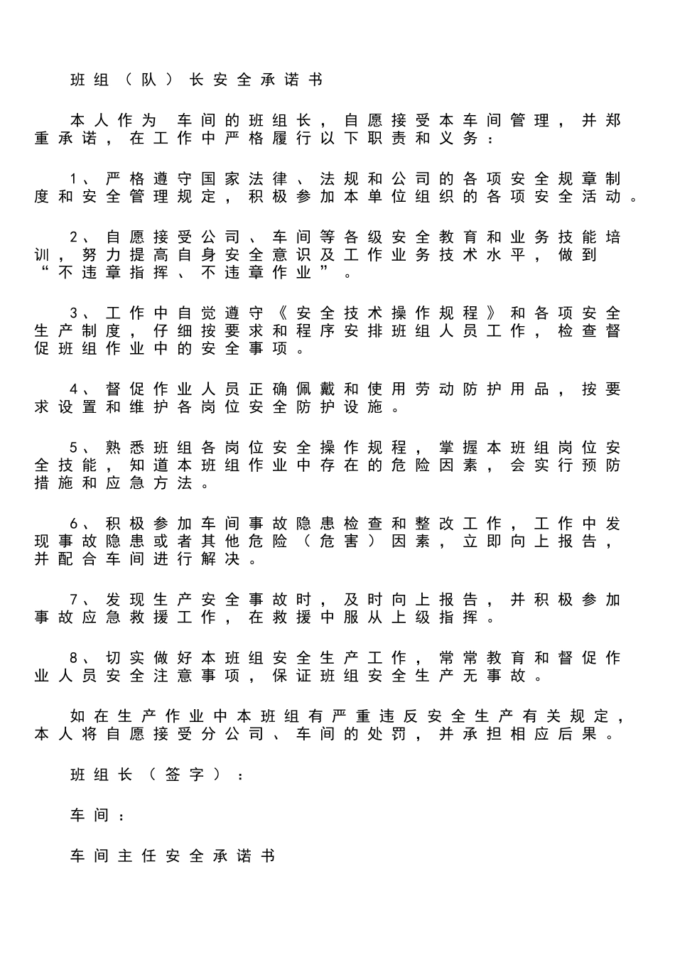 个人安全生产承诺书_第2页