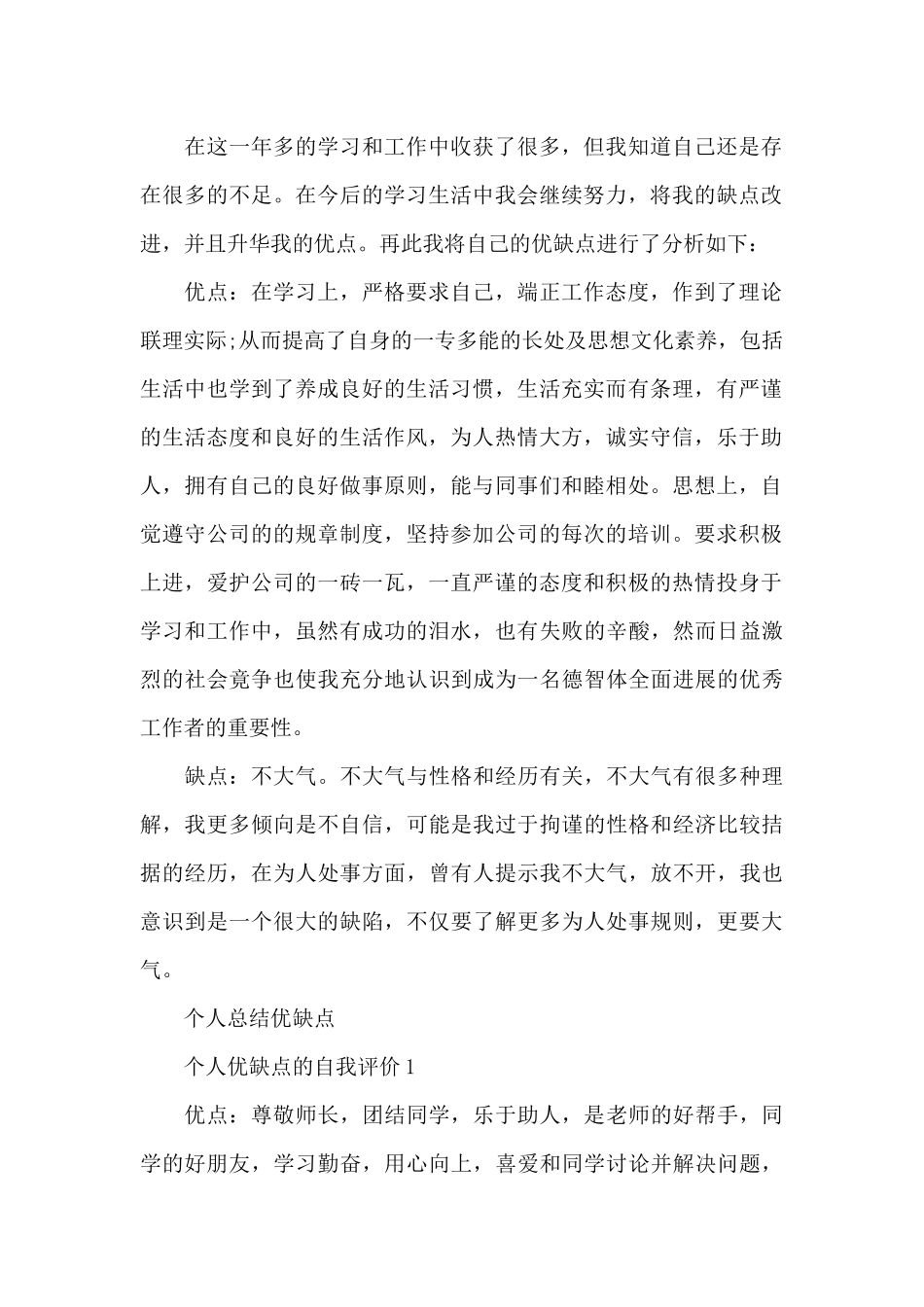 个人总结优缺点_第2页