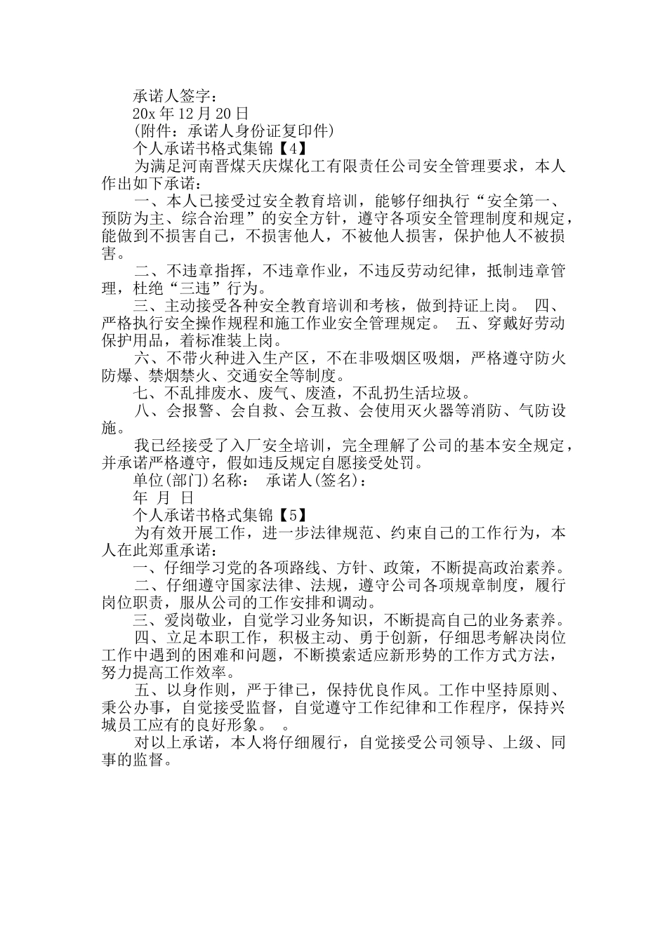 个人承诺书格式素材汇集_第3页