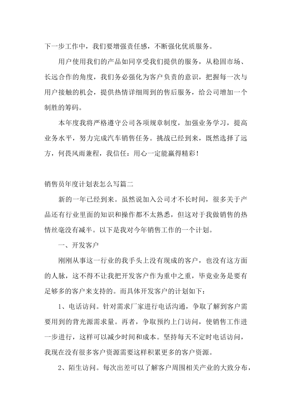 个人职业销售年度计划_第3页