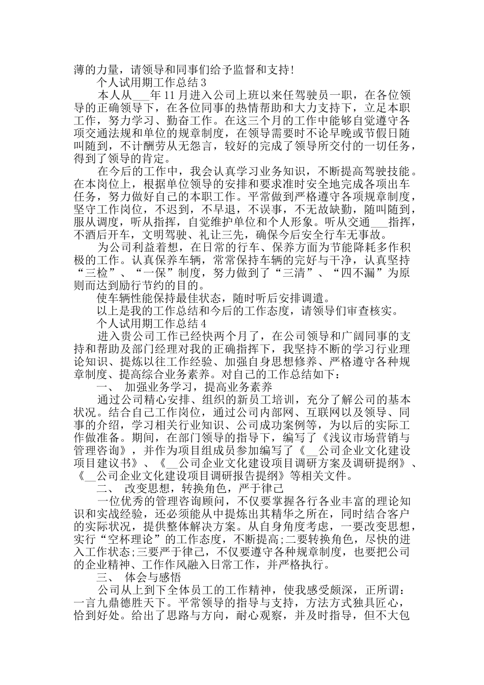 个人试用期工作总结精选_第3页