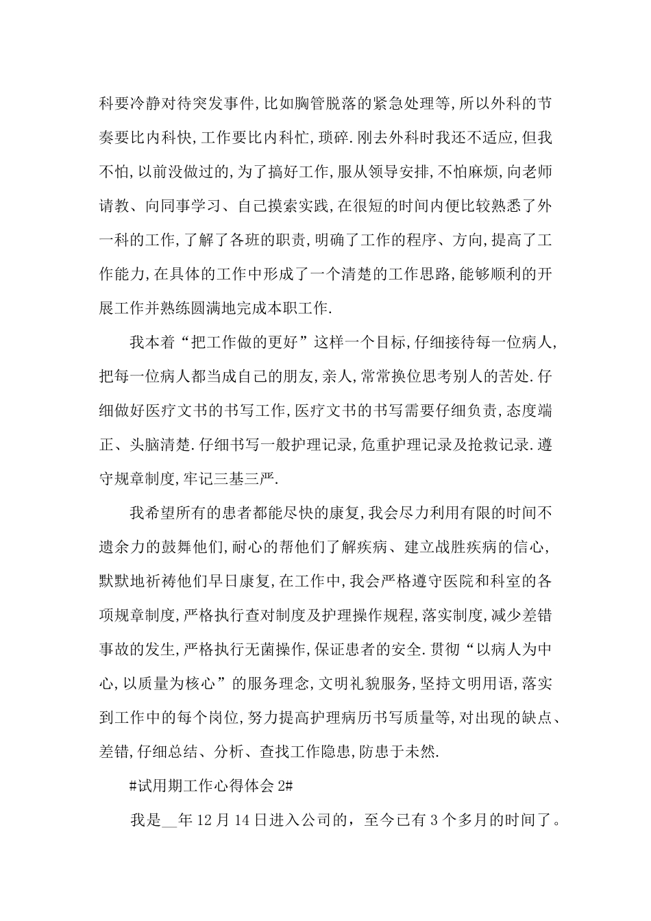 个人试用期转正工作心得范文_第2页