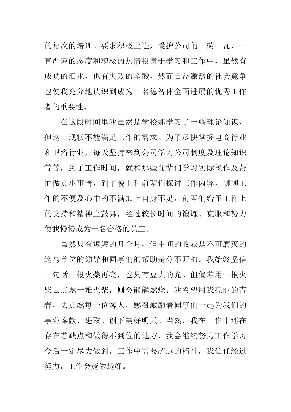 个人试用期工作总结范文_第2页