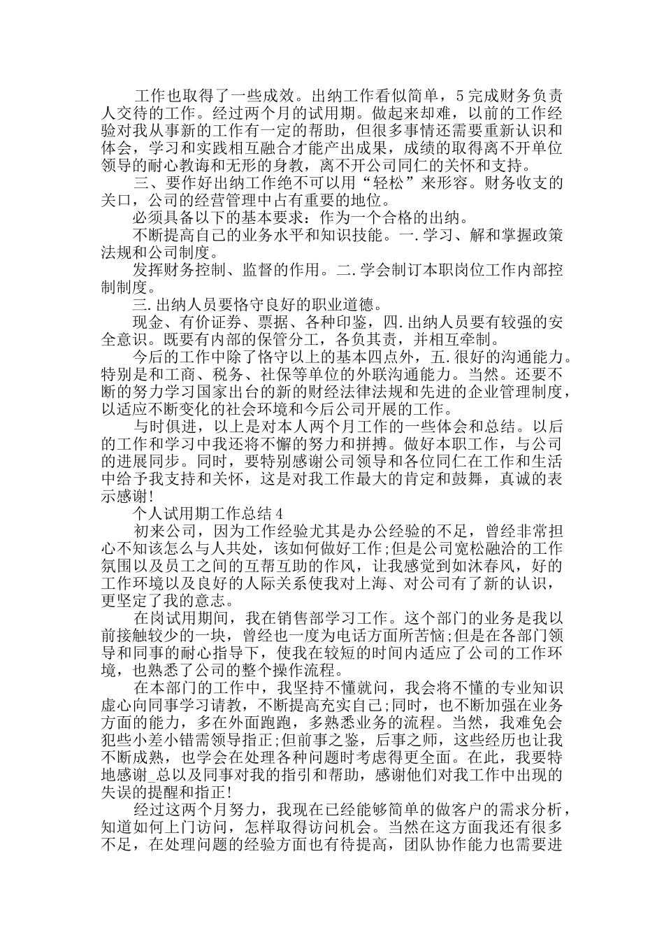 个人试用期工作总结范文2024_第3页
