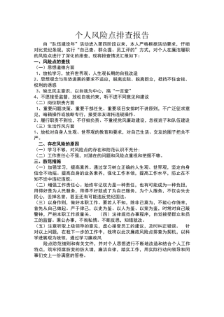 个人风险点排查报告