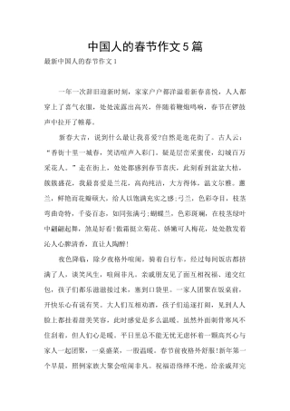 中国人的春节作文5篇